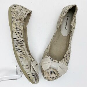 Baretraps‎ Lucy Beige Reptile Print Stretch Ballet Flats Women Size 9.5M